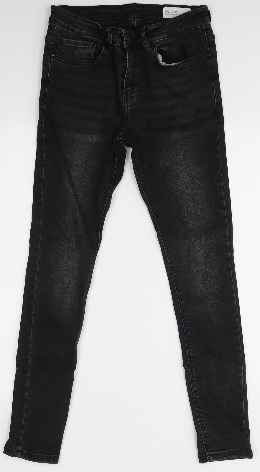 Denim & Co. Womens Black  Cotton Skinny Jeans Size 30 in L29 in Slim