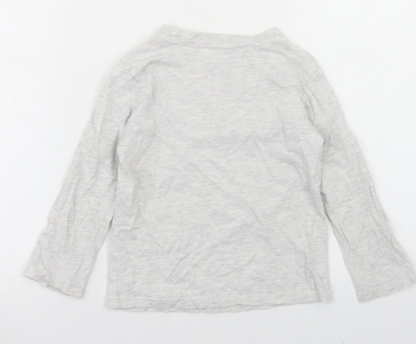 Primark Boys Grey  Cotton Basic T-Shirt Size 4-5 Years Crew Neck  - Skateboard