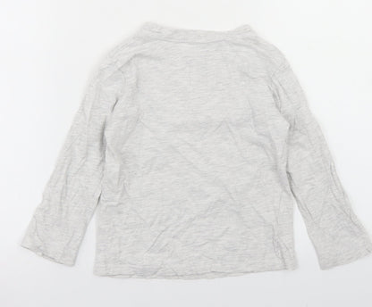 Primark Boys Grey  Cotton Basic T-Shirt Size 4-5 Years Crew Neck  - Skateboard