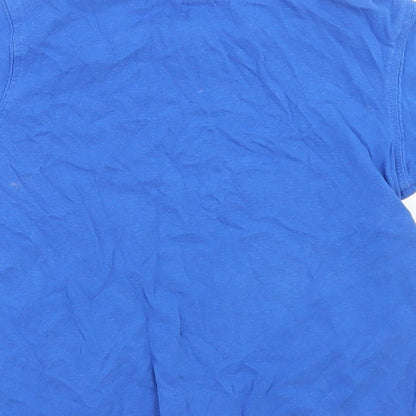 George Boys Blue  Cotton Basic T-Shirt Size 3-4 Years Crew Neck  - Dionosaur