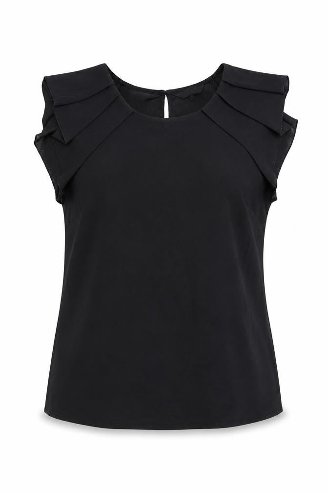 Womens UK Size 10 Peacocks Black Basic Blouse