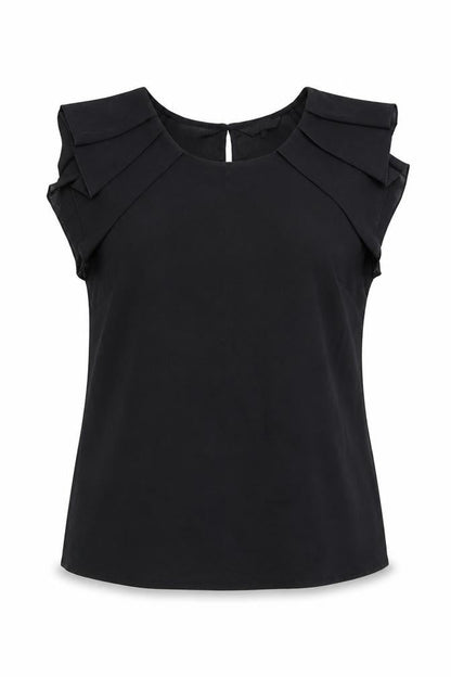 Womens UK Size 10 Peacocks Black Basic Blouse