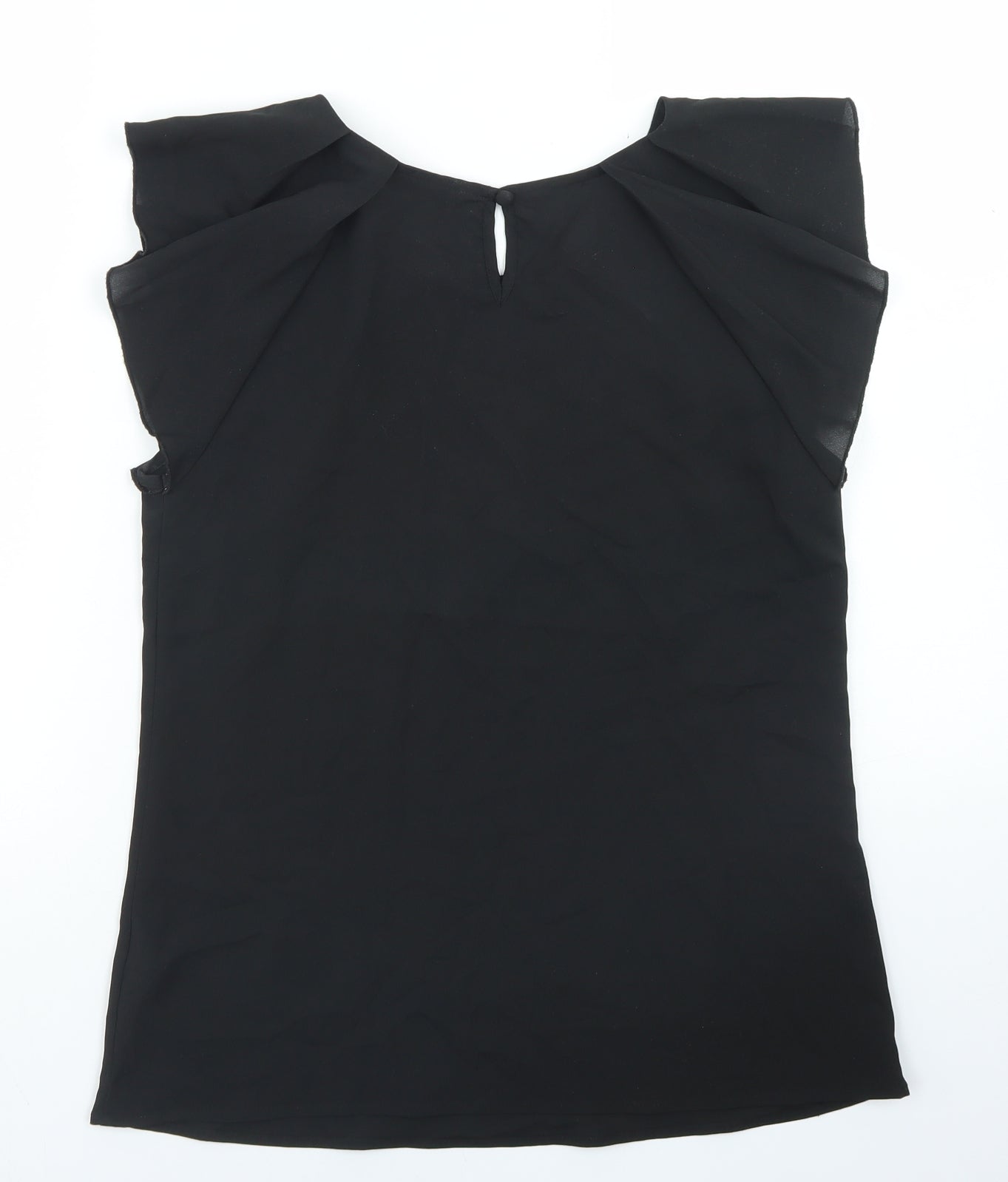 Womens UK Size 10 Peacocks Black Basic Blouse