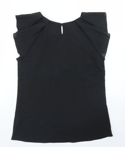 Womens UK Size 10 Peacocks Black Basic Blouse