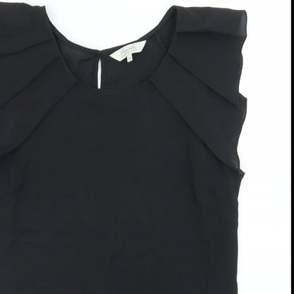Womens UK Size 10 Peacocks Black Basic Blouse