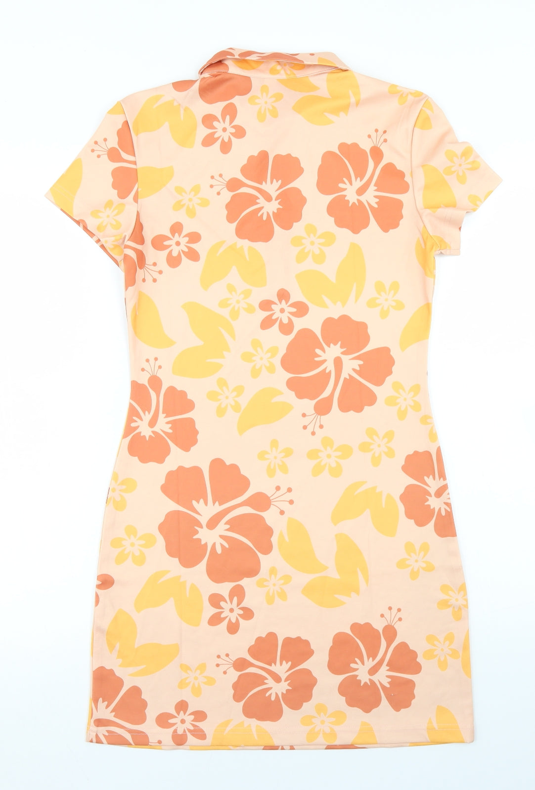 SheIn Womens Beige Floral Polyester Bodycon  Size S  Collared