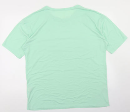 SheIn Womens Green  Polyester Basic T-Shirt Size XL Crew Neck - California
