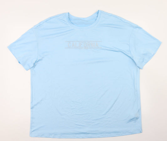 SheIn Womens Blue  Polyester Basic T-Shirt Size XL Crew Neck - California