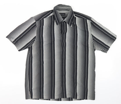 Mens UK Size S Burton Black  Button-Up Short Sleeve Casual Shirt