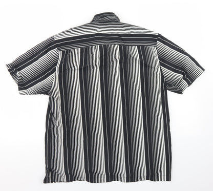 Mens UK Size S Burton Black  Button-Up Short Sleeve Casual Shirt