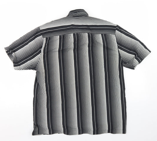 Mens UK Size S Burton Black  Button-Up Short Sleeve Casual Shirt