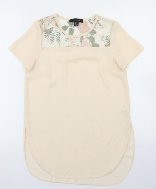 Womens UK Size 6 Atmosphere Beige Basic Blouse