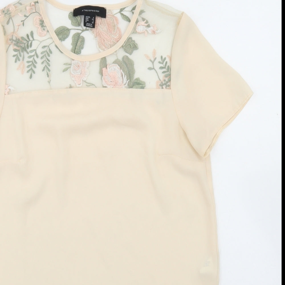 Womens UK Size 6 Atmosphere Beige Basic Blouse