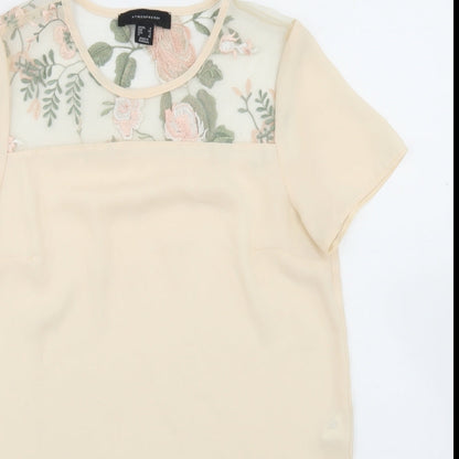 Womens UK Size 6 Atmosphere Beige Basic Blouse