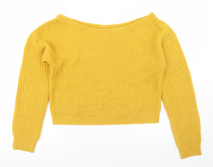 Womens UK Size S Missguided Yellow Pullover Jumper