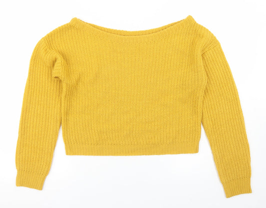 Womens UK Size S Missguided Yellow Pullover Jumper