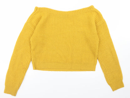 Womens UK Size S Missguided Yellow Pullover Jumper