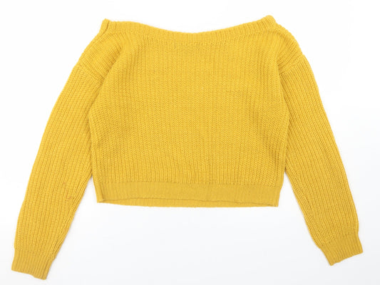 Womens UK Size S Missguided Yellow Pullover Jumper