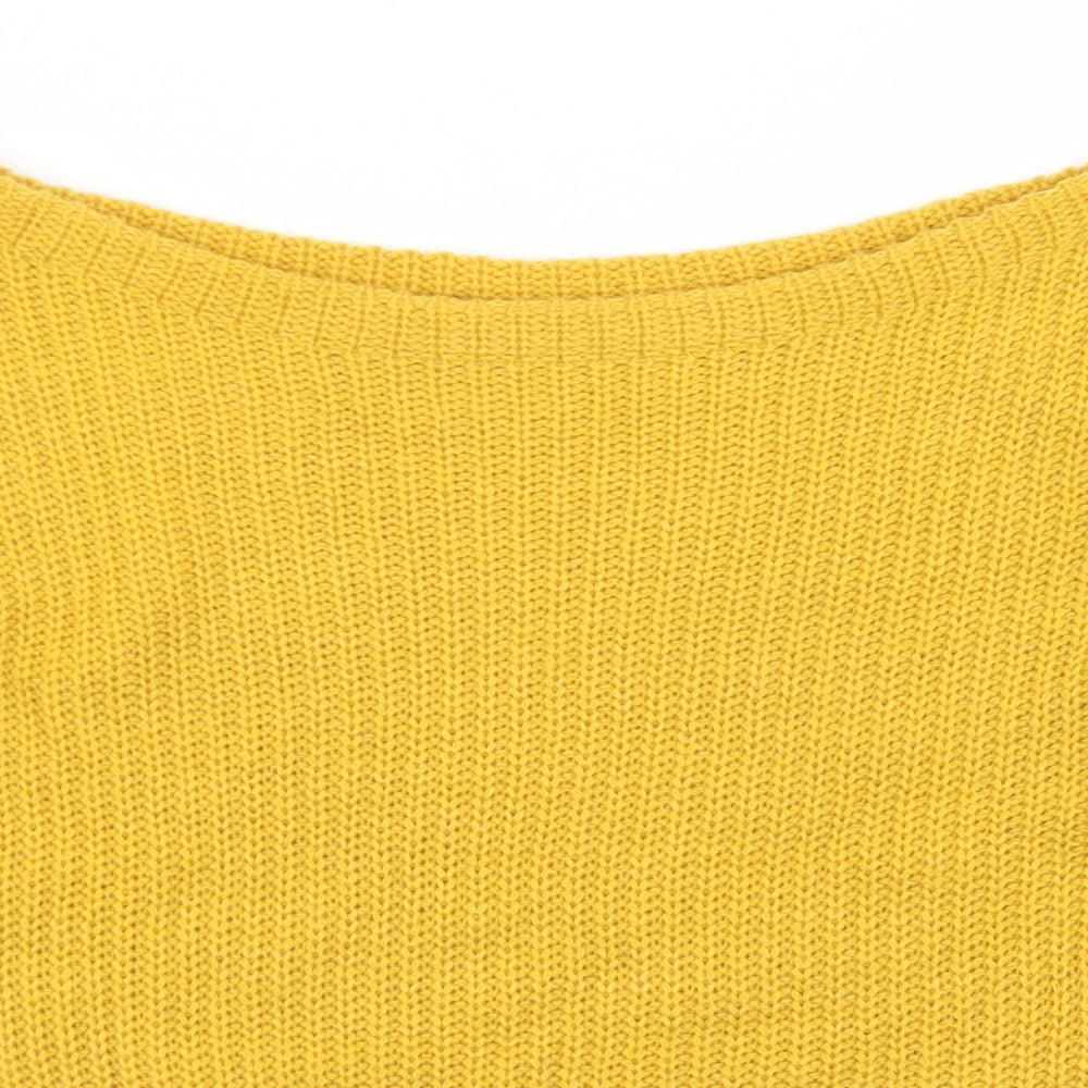 Womens UK Size S Missguided Yellow Pullover Jumper
