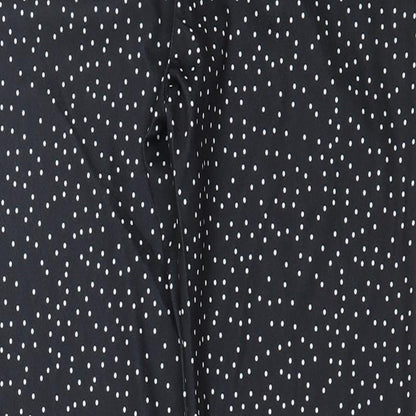SheIn Womens Black Polka Dot Polyester Capri Leggings Size L L30.5 in