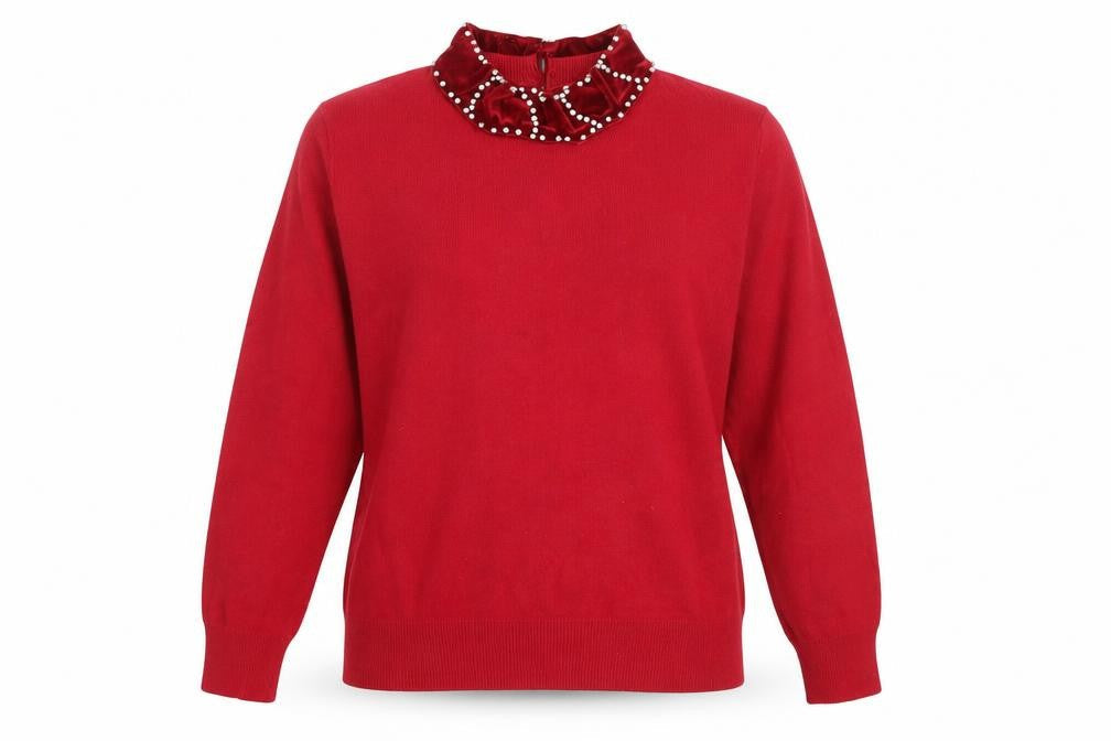 Womens UK Size 12 Darling Red Pullover Jumper