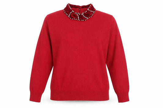 Womens UK Size 12 Darling Red Pullover Jumper