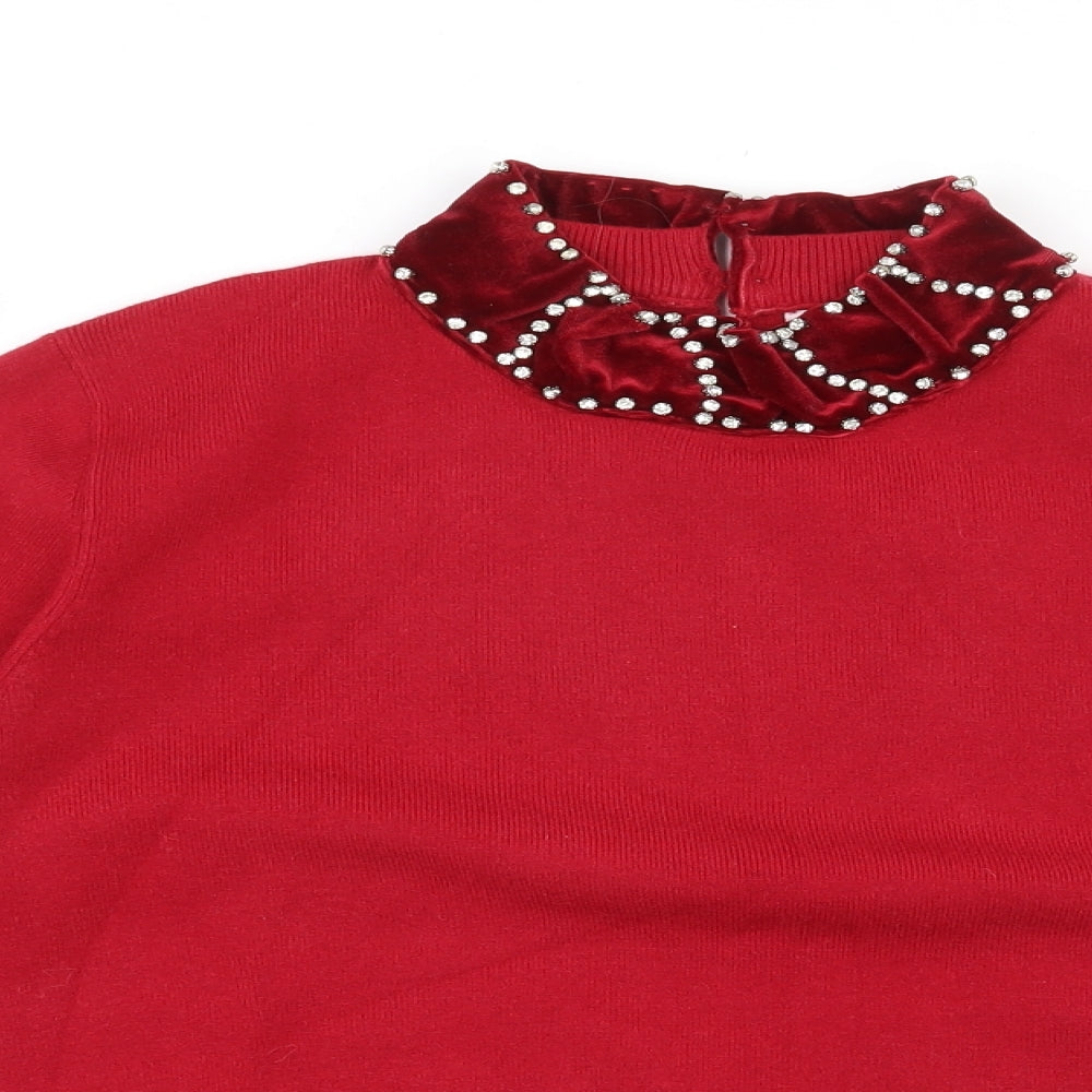 Womens UK Size 12 Darling Red Pullover Jumper