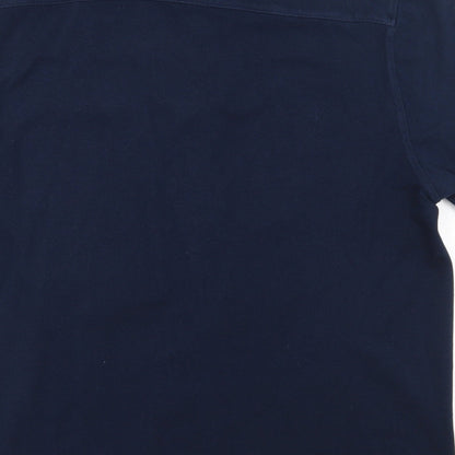 Matalan Mens Blue  Cotton  Polo Size XL Henley Button