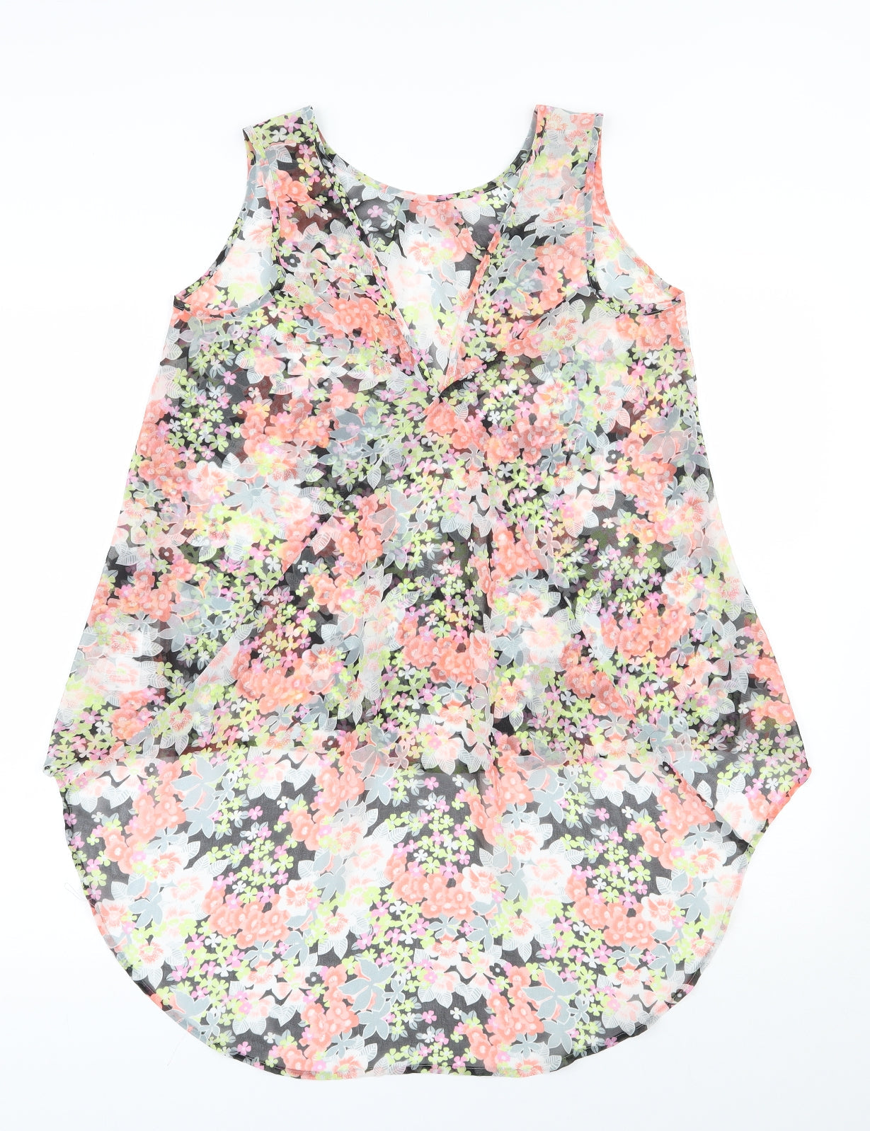 Womens UK Size 10 Oasis Multicoloured Basic Blouse