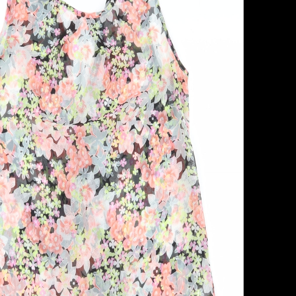 Womens UK Size 10 Oasis Multicoloured Basic Blouse
