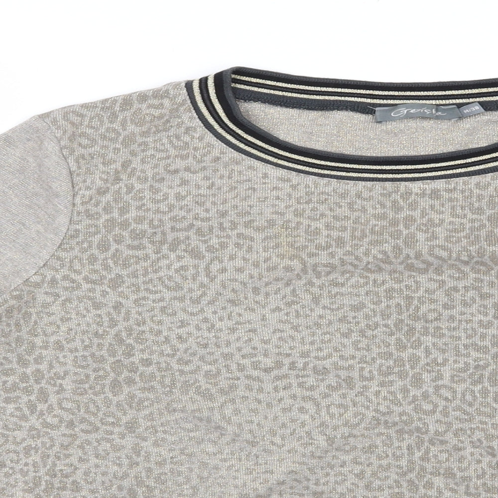 Geisha  Womens  Round Neck Animal Print Polyester Pullover Jumper Size 10