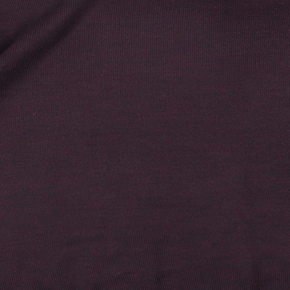 Essentials Mens Purple Round Neck  Acrylic Pullover Jumper Size M