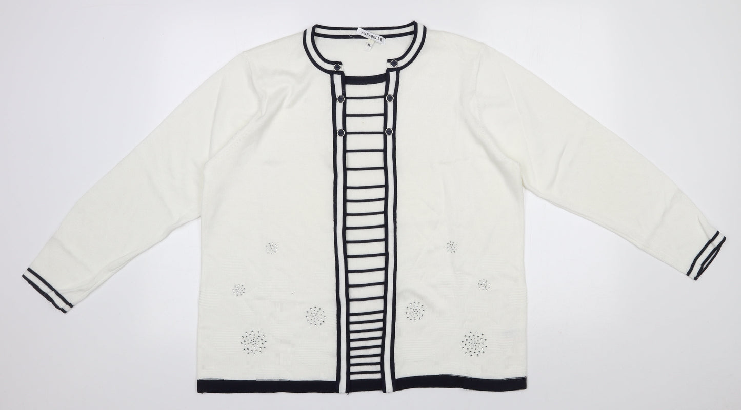 Womens UK Size XL Annabelle White Pullover Jumper