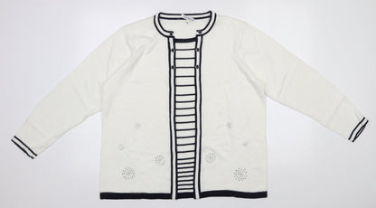 Womens UK Size XL Annabelle White Pullover Jumper
