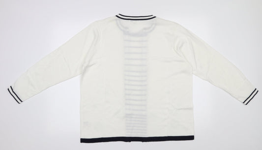 Annabelle Womens White Round Neck  Acrylic Pullover Jumper Size XL