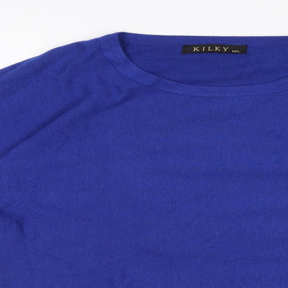 Kilky Womens Blue Round Neck  Viscose Pullover Jumper Size M   - Cold shoulder