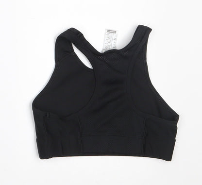 DECATHLON Girls Black  Polyester Cropped Tank Size 10-11 Years Round Neck Pullover