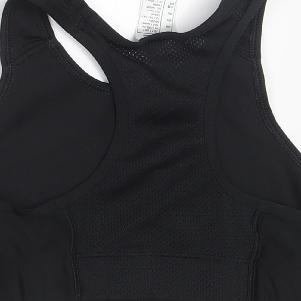DECATHLON Girls Black  Polyester Cropped Tank Size 10-11 Years Round Neck Pullover