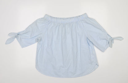 Womens UK Size 8 H&M Blue Basic Blouse