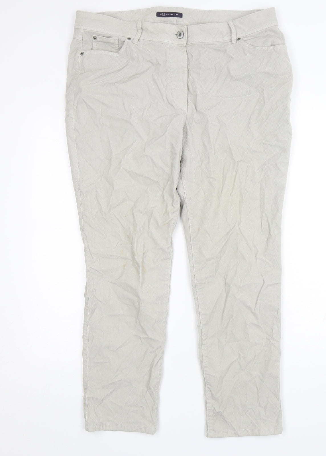 Womens UK Size 16 Marks and Spencer Regular Fit Straight Grey Jeans