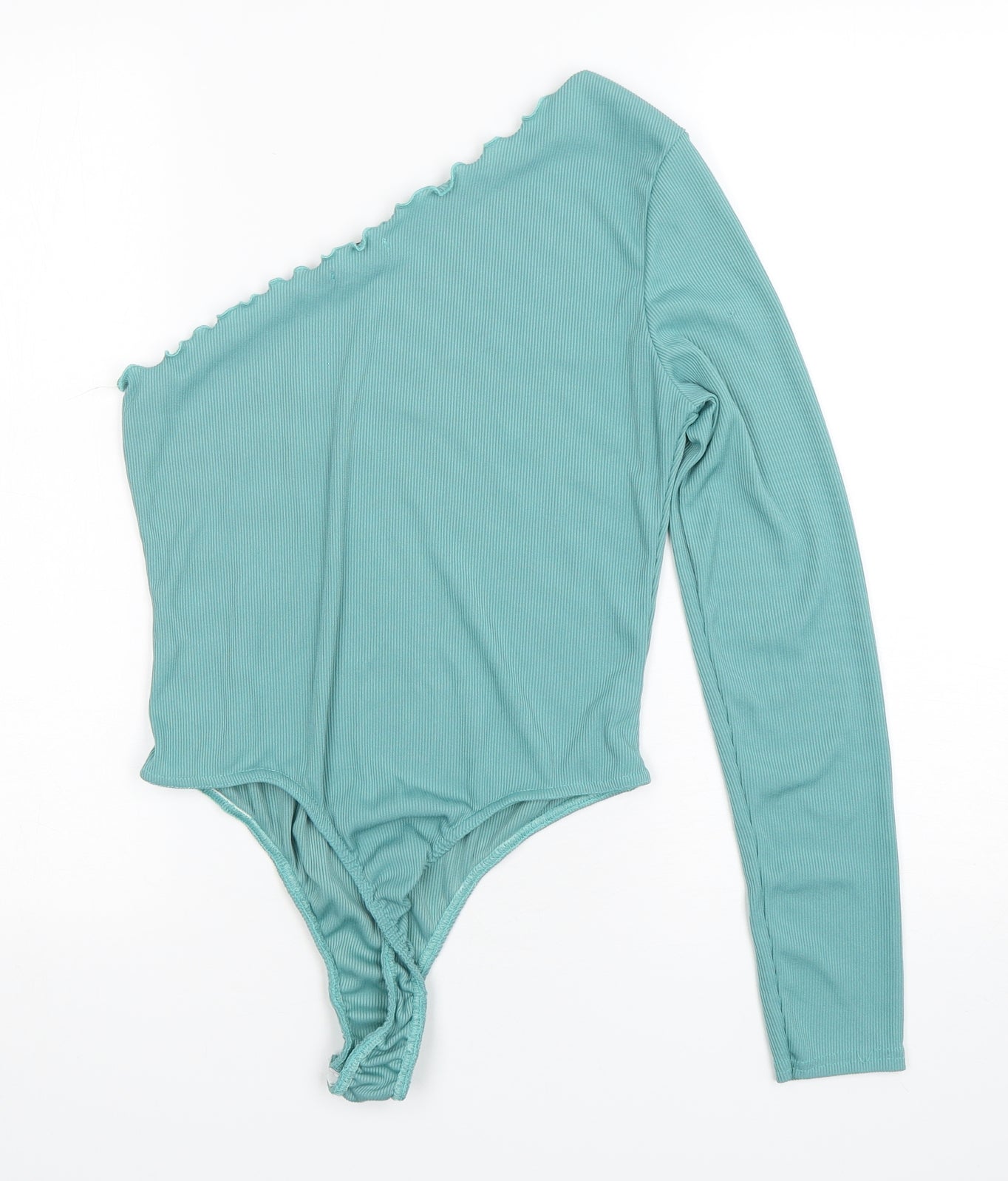 PRETTYLITTLETHING Womens Green  Polyester Bodysuit One-Piece Size 12  Snap