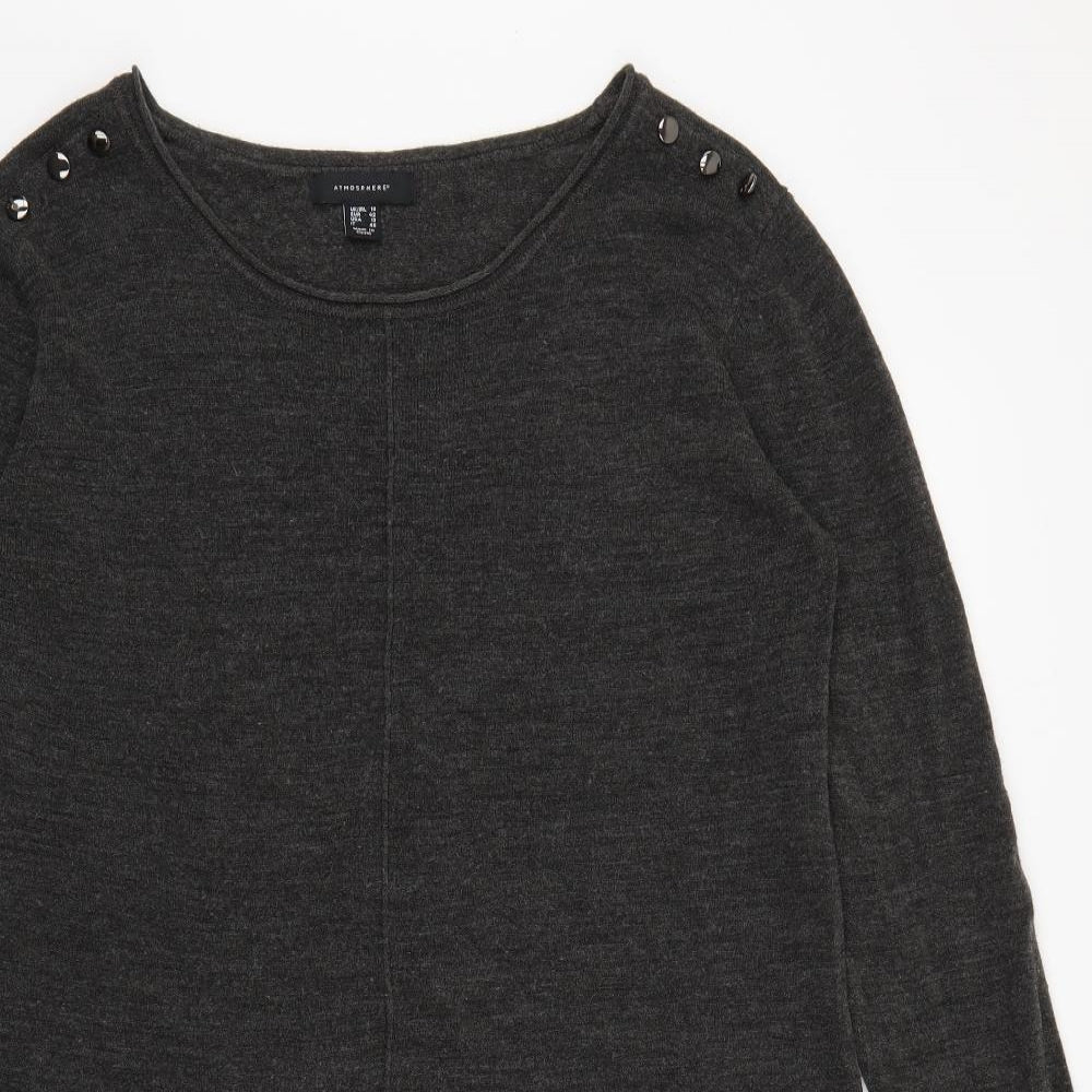 Primark Womens Grey Round Neck  Acrylic Pullover Jumper Size 14