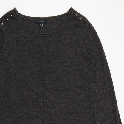 Primark Womens Grey Round Neck  Acrylic Pullover Jumper Size 14