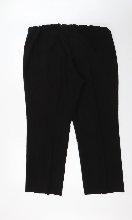 Bonmarché Womens Black  Polyester Trousers  Size 18 L26 in Regular