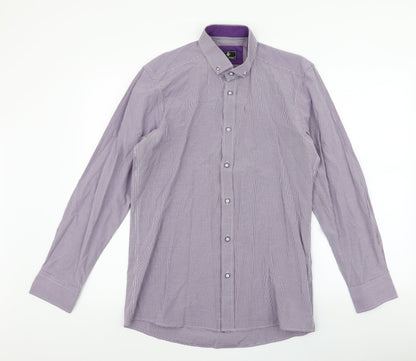 Mens UK Size M Daniel Rosso Purple  Button-Up Long Sleeve Casual Shirt