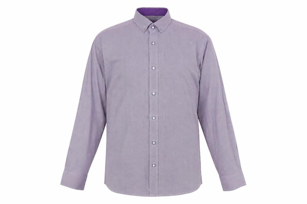 Mens UK Size M Daniel Rosso Purple  Button-Up Long Sleeve Casual Shirt
