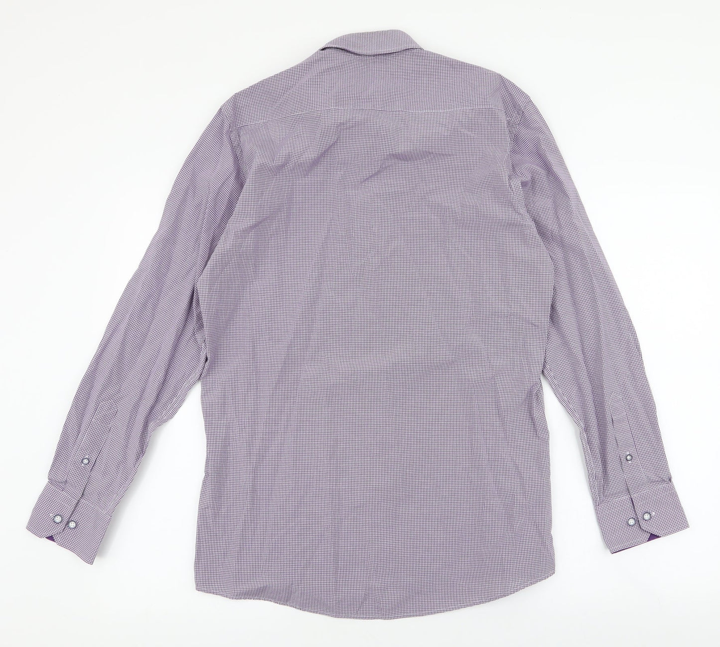 Mens UK Size M Daniel Rosso Purple  Button-Up Long Sleeve Casual Shirt