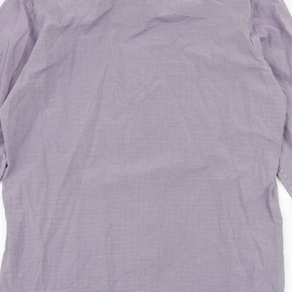 Mens UK Size M Daniel Rosso Purple  Button-Up Long Sleeve Casual Shirt