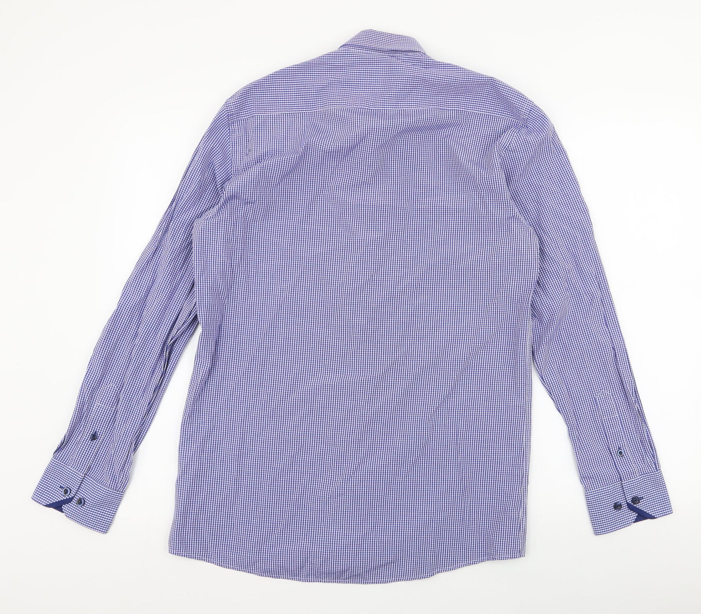 Mens UK Size M Daniel Rosso Blue  Button-Up Long Sleeve Casual Shirt