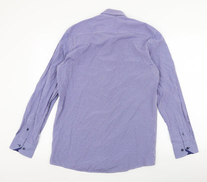 Mens UK Size M Daniel Rosso Blue  Button-Up Long Sleeve Casual Shirt